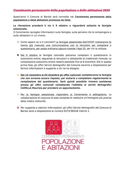 Censimento permanente della popolazione e delle abitazioni 2026